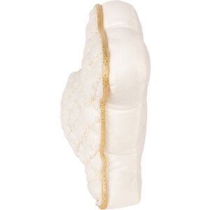 Clayre & Eef Vankúš na dvere v tvare králička biely s zlatými detailmi 29x10x27 cm