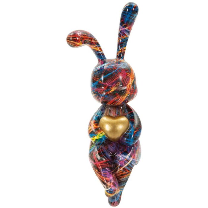 Mauro Ferretti Dekoratívna figúrka Coniglietto Psyco – Multicolor Hase z polyresinu, 23 cm