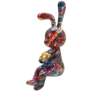 Mauro Ferretti Dekoratívna figúrka Coniglietto Psyco – Multicolor Hase z polyresinu, 23 cm
