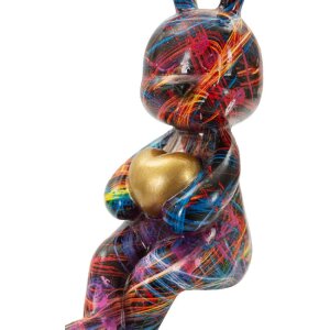 Mauro Ferretti Dekoratívna figúrka Coniglietto Psyco – Multicolor Hase z polyresinu, 23 cm