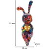 Mauro Ferretti Dekoratívna figúrka Coniglietto Psyco – Multicolor Hase z polyresinu, 23 cm