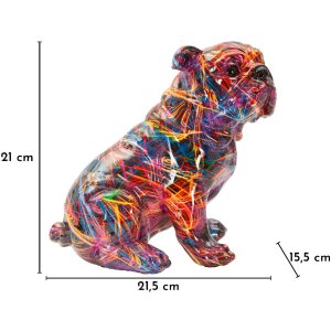 Mauro Ferretti Figúrka Buldog PSYCO 21,5x15,5x21 cm Polyresin Multicolour