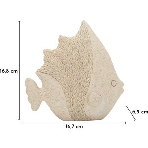 Mauro Ferretti dekoratívna figúrka PESCE SAND 16,7x6,5x16,8 cm béžová