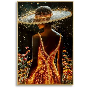 Mauro Ferretti Obraz na plátnu ILLUMY s rámikom 62x3,5x92 cm, elegantná žena v lesklom šate