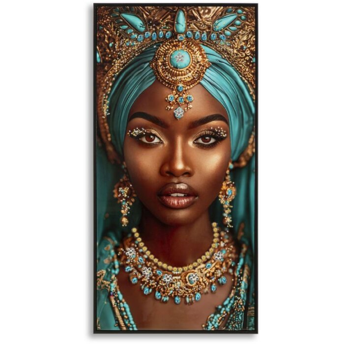 Mauro Ferretti Obraz na plátne MAYA s rámom 50x3,5x100 cm, exotický portrét v borovici a plátnu