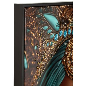 Mauro Ferretti Obraz na plátne MAYA s rámom 50x3,5x100 cm, exotický portrét v borovici a plátnu