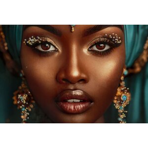 Mauro Ferretti Obraz na plátne MAYA s rámom 50x3,5x100 cm, exotický portrét v borovici a plátnu