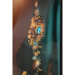 Mauro Ferretti Obraz na plátne MAYA s rámom 50x3,5x100 cm, exotický portrét v borovici a plátnu