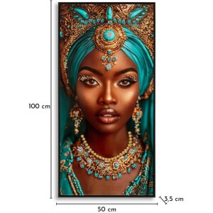 Mauro Ferretti Obraz na plátne MAYA s rámom 50x3,5x100 cm, exotický portrét v borovici a plátnu