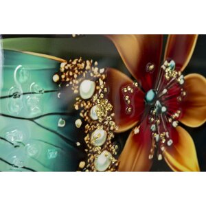 Mauro Ferretti nástenný obraz Motýľ 70x100 cm tyrkysový