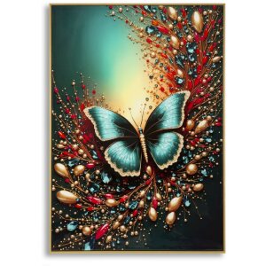 Mauro Ferretti Stenová dekorácia "Butterfly" – tlačená látka s rámovaním 70x100 cm