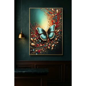 Mauro Ferretti Stenová dekorácia "Butterfly" – tlačená látka s rámovaním 70x100 cm