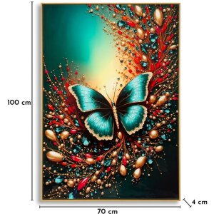 Mauro Ferretti Stenová dekorácia "Butterfly" – tlačená látka s rámovaním 70x100 cm