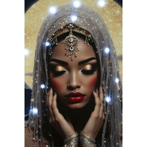 Mauro Ferretti Stenujúce obrazové dielo „Venuša“ s LED – plátno 70x100 cm, zlaté akcenty