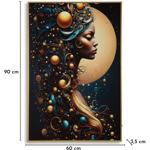 Mauro Ferretti Stenová dekorácia "Minerva" s LED – lesklé plátno v rámci 60x90 cm