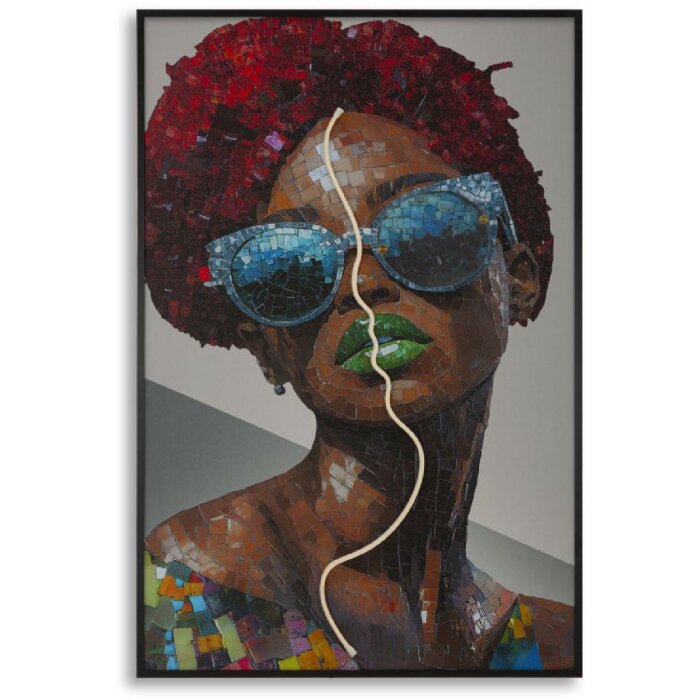 Mauro Ferretti Stena obraz "Afro" s LED – 60x90 cm, 3D akryl, viacfarebný