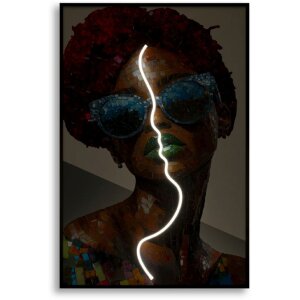 Mauro Ferretti Stena obraz "Afro" s LED – 60x90 cm, 3D akryl, viacfarebný