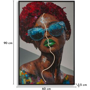 Mauro Ferretti Stena obraz "Afro" s LED – 60x90 cm, 3D akryl, viacfarebný