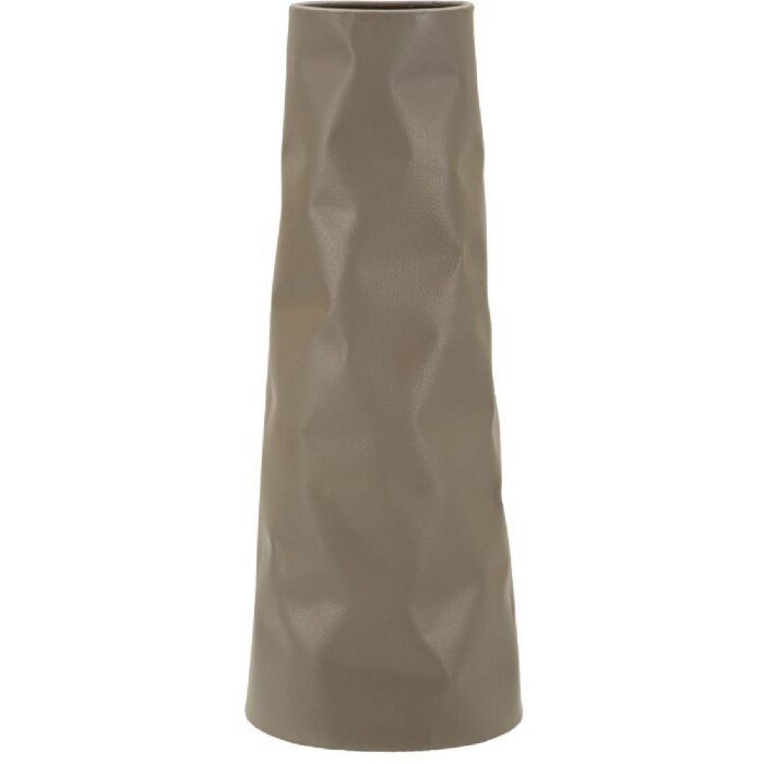 Mauro Ferretti Váza „Norimberga“ 16x20x50 cm, kremová, kov, textúrovaný povrch, industriálny štýl