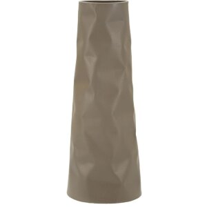 Mauro Ferretti Váza „Norimberga“ 16x20x50 cm, kremová, kov, textúrovaný povrch, industriálny štýl