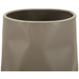 Mauro Ferretti Váza „Norimberga“ 16x20x50 cm, kremová, kov, textúrovaný povrch, industriálny štýl