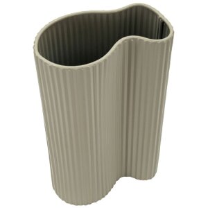 Váza "Frankfurt" Mauro Ferretti, biela železna s vlnitou povrchovou úpravou, 21x12x36 cm