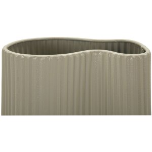 Váza "Frankfurt" Mauro Ferretti, biela železna s vlnitou povrchovou úpravou, 21x12x36 cm