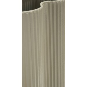 Váza "Frankfurt" Mauro Ferretti, biela železna s vlnitou povrchovou úpravou, 21x12x36 cm