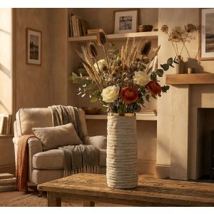 Mauro Ferretti Váza „Lima Open“ sivá zlatý náter Ø15,5x40 cm