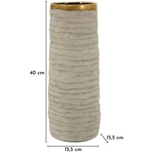 Mauro Ferretti Váza „Lima Open“ sivá zlatý náter Ø15,5x40 cm