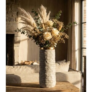 Mauro Ferretti Váza „Lima Open“ Ø14x31,5 cm, šedá s zlatým vnútorom