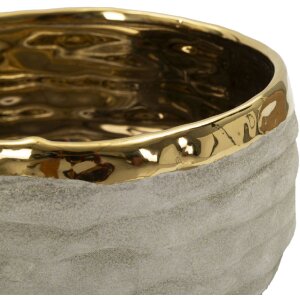 Mauro Ferretti Set štýlových keramických cachepotov "Lima" 2-dílny sivá zlaté akcenty