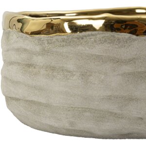 Mauro Ferretti Set štýlových keramických cachepotov "Lima" 2-dílny sivá zlaté akcenty