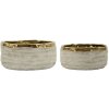 Mauro Ferretti Set štýlových keramických cachepotov "Lima" 2-dílny sivá zlaté akcenty
