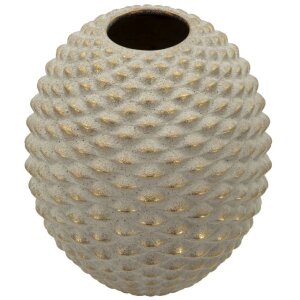 Mauro Ferretti Váza "Pepipas Ball" sivá zlaté akcenty Ø29,5x36 cm