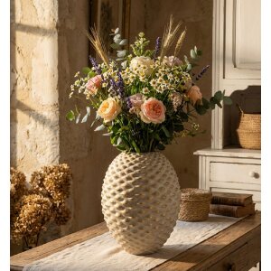 Mauro Ferretti Váza "Pepipas Ball" sivá zlaté akcenty Ø29,5x36 cm