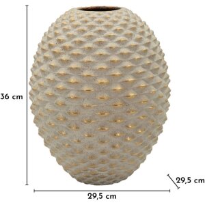 Mauro Ferretti Váza "Pepipas Ball" sivá zlaté akcenty Ø29,5x36 cm