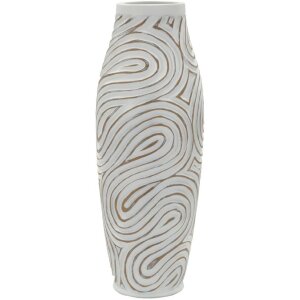 Mauro Ferretti Váza „Oblix“ biela gekálkovaná Ø18,5x50 cm, spirálový reliéf