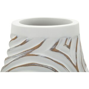 Mauro Ferretti Váza „Oblix“ biela gekálkovaná Ø18,5x50 cm, spirálový reliéf
