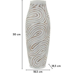 Mauro Ferretti Váza „Oblix“ biela gekálkovaná Ø18,5x50 cm, spirálový reliéf