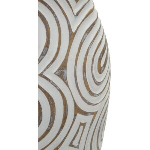 Váza "Oblix" Mauro Ferretti, biela gekálkovaná, z polyresinu, Ø19,5x35 cm
