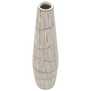 Mauro Ferretti Váza „Hanoi“ biela, matná, Ø17x68,5 cm, polyresin, elegantná výška