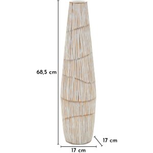 Mauro Ferretti Váza „Hanoi“ biela, matná, Ø17x68,5 cm, polyresin, elegantná výška