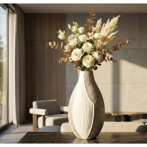 Mauro Ferretti Váza „Ho Chi Minh“ biela káľkovaná 29,5x13,5x50 cm