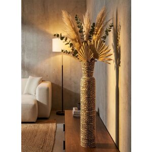 Mauro Ferretti Váza "Nairobi" Ø16x86 cm biela/čierna