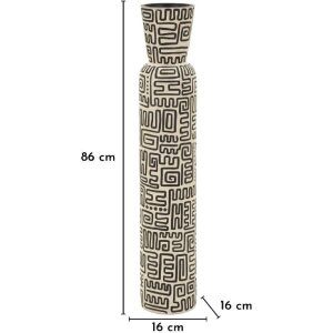 Mauro Ferretti Váza "Nairobi" Ø16x86 cm biela/čierna