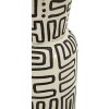 Mauro Ferretti Váza "Nairobi" Ø15,5x65 cm bielo/čierna, etnický dizajn, polyresin
