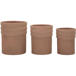 Mauro Ferretti Cachepot Set COLOMBIA 3er Pflanzgefäße Rot