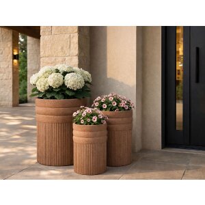 Mauro Ferretti Cachepot Set COLOMBIA 3er Pflanzgefäße Rot