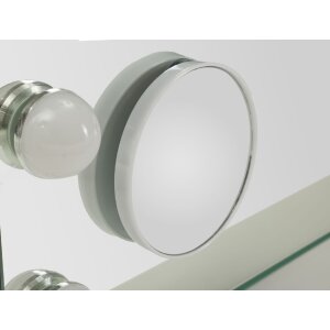 Mauro Ferretti Stolové zrkadlo Hollywood LED biela 55x14x43 cm s trojfarebným LED osvetlením